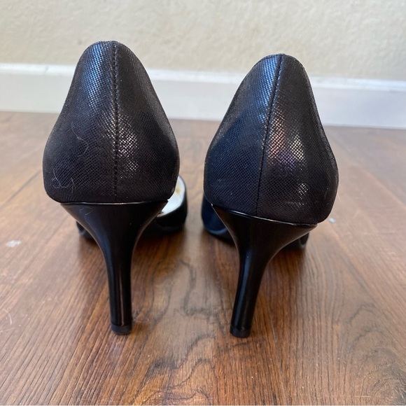 Anne Klein iflex Yolden Black Open Inner Side Pointy Toe Heels Pumps SZ 8 - Picture 7 of 14
